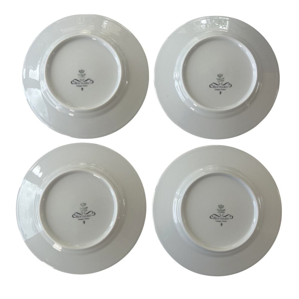 Rochard Limoges Topiary Fruit Tree Salad Plates Set of 4 France 7.75 in - Picture 7 of 10